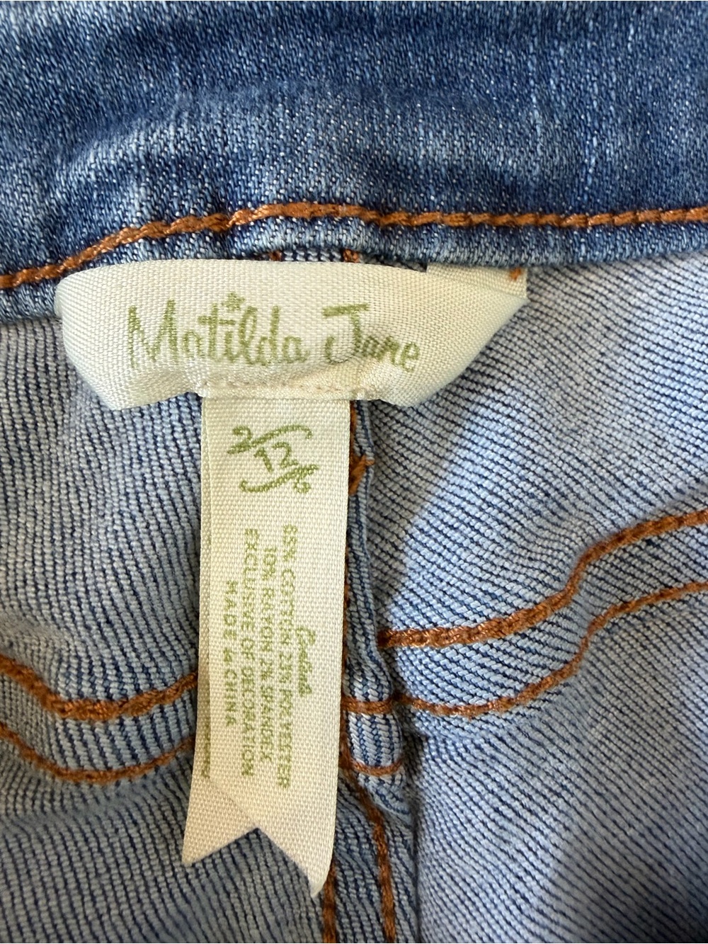 Matilda Jane Light Blue Boyfriend Jeans with Floral Cuff - Picture 2 of 4